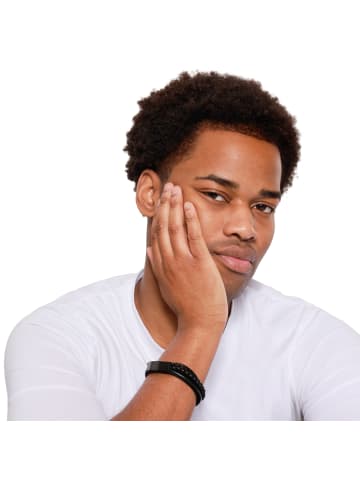 Steel_Art Lederarmband Herren Lean schwarz farben in schwarz