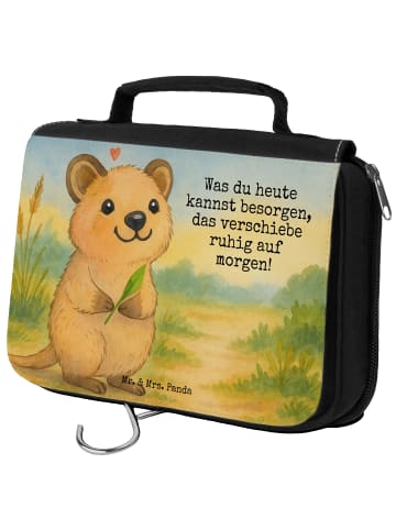 Mr. & Mrs. Panda Kulturbeutel Quokka Happy Design mit Spruch in Weiß
