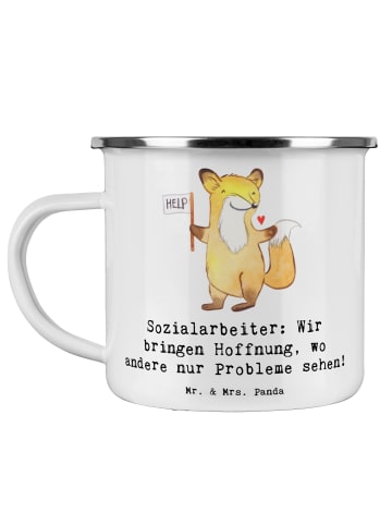 Mr. & Mrs. Panda Becher Sozialarbeiterin Hoffnungsträger mit Spruch in Weiß