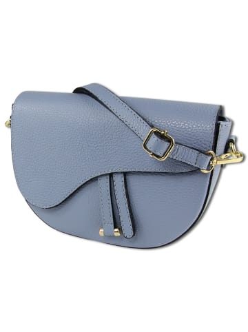 Toscanto Leder Schultertasche, Umhängetasche Toscanto Tasche hellblau ca. 22cm