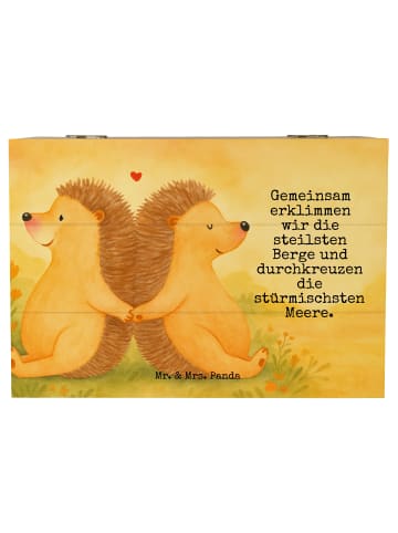 Mr. & Mrs. Panda Schatulle Igel händchenhaltend Design mit Spruch in Weiß