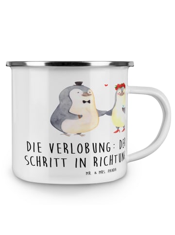 Mr. & Mrs. Panda Teetasse Verlobung Schritt mit Spruch in Transparent