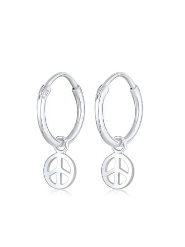 Elli Ohrringe 925 Sterling Silber Peace-Zeichen in Silber