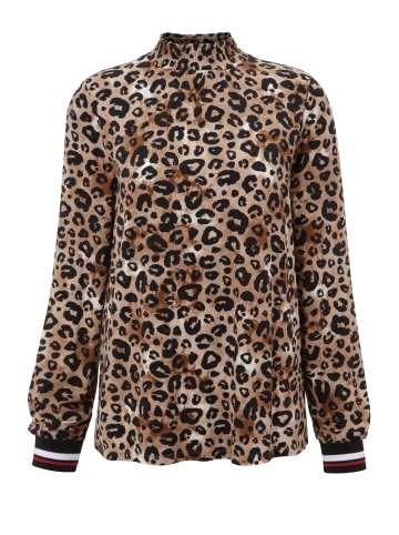 Aniston CASUAL Langarmshirt in hellbraun-braun-schwarz-sand-weiß-rot