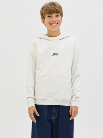 JACK & JONES Junior Kapuzensweatshirt JCOTIER PRINT SWEAT HOOD JNR in white melange