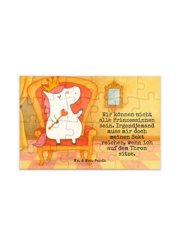 Mr. & Mrs. Panda Puzzle Einhorn Prinzessin Design mit Spruch in Weiß