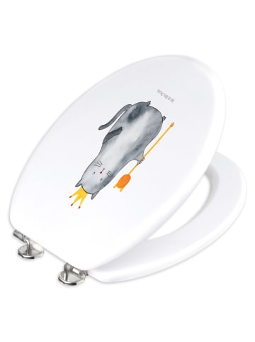 Mr. & Mrs. Panda WC Brille Katze König ohne Spruch in Weiß