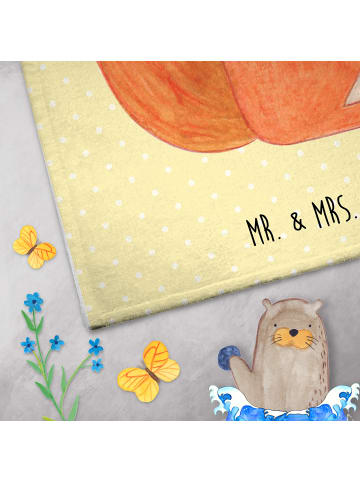 Mr. & Mrs. Panda Gästetuch Eichhörnchen Blume ohne Spruch in Gelb Pastell