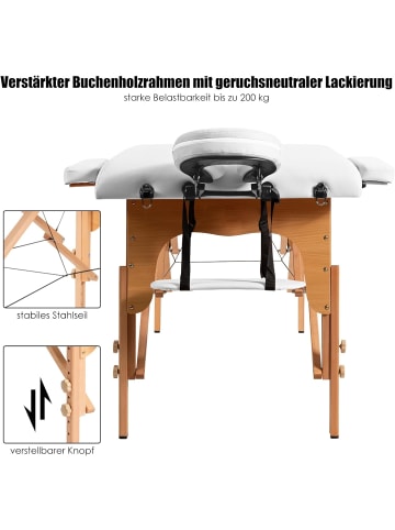 COSTWAY Massagebett bis zu 200kg in Weiß