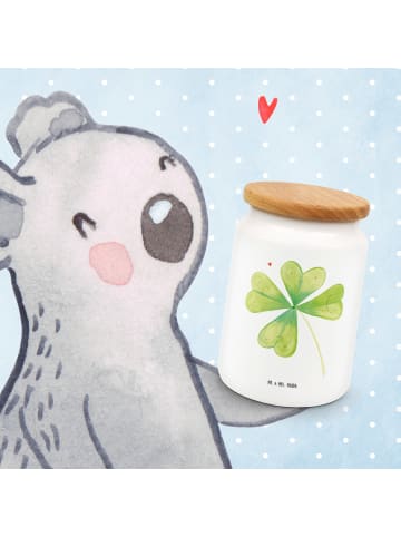 Mr. & Mrs. Panda Kaffeedose Blume Kleeblatt ohne Spruch in Weiß