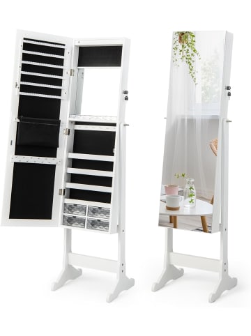 COSTWAY Schmuckschrank in Weiß