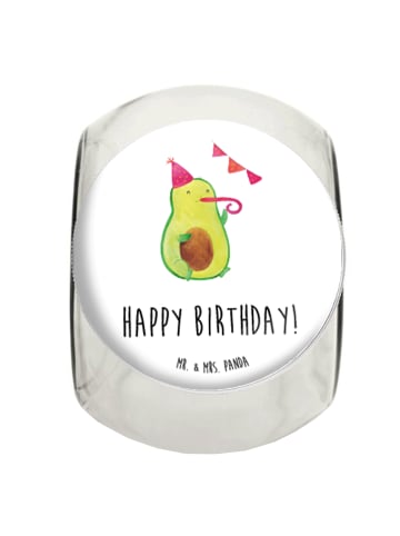Mr. & Mrs. Panda Vorratsdose Glas Avocado Geburtstag mit Spruch in Weiß