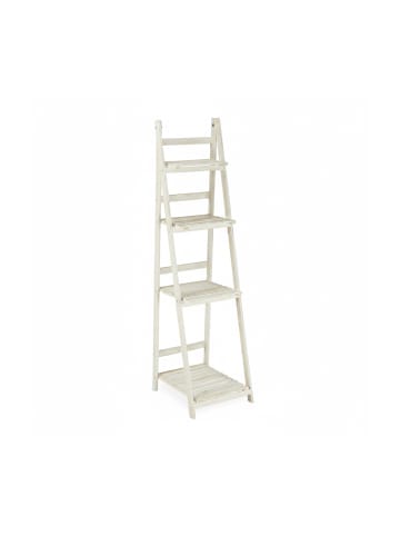 relaxdays Blumentreppe in Weiß - (B)41 x (H)160 x (T)50 cm