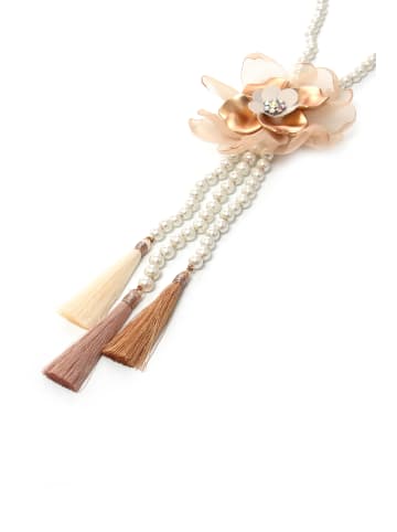 collezione alessandro Lange Kette " Sigrun " in beige