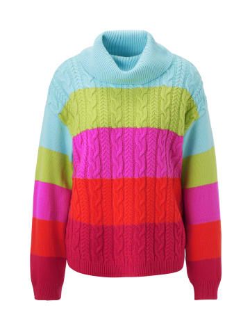 Aniston CASUAL Strickpullover in türkis-apfelgrün-pink-orange-rot