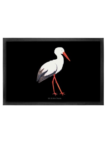 Mr. & Mrs. Panda Gummimatte Storch ohne Spruch in Schwarz