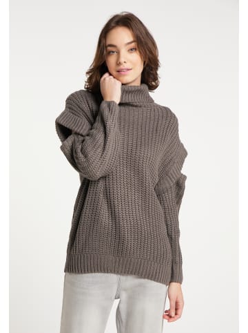 myMo Damen Rollkragenpullover in Grau