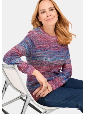 GOLDNER Baumwollpullover mit Farbverlauf in cyclam / gemustert