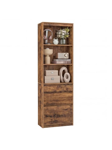 VASAGLE Bücherregal Kailyn in Braun - (B)57.1 x (H)180 x (T)30 cm