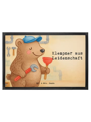 Mr. & Mrs. Panda Fußmatte Klempner Leidenschaft Design mit Spruch in Weiß