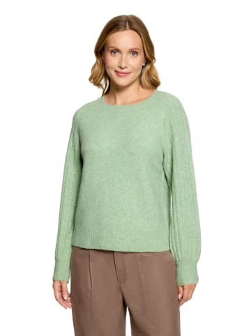 CARTOON Strickpullover mit Rundhalsausschnitt in Green Melange
