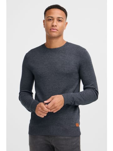BLEND Strickpullover BHLars 20703347ME Strickpulli mit aufgestickten Ellenbogenpatches in Blau