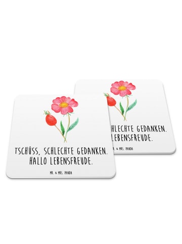 Mr. & Mrs. Panda Untersetzer Blume HageRundunge mit Spruch in Weiß