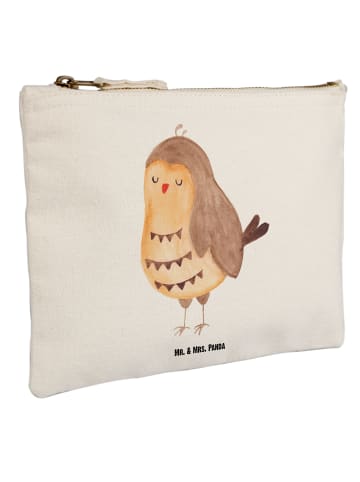 Mr. & Mrs. Panda Federmappe Eule Zufrieden ohne Spruch in Weiß