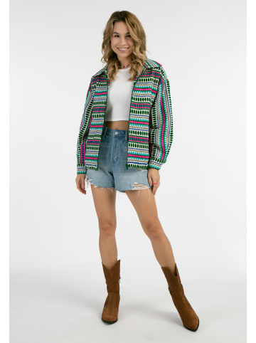 IZIA Damen Oversize Blouson in Mehrfarbig Türkis