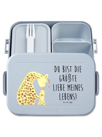 Mr. & Mrs. Panda Lunch Box Giraffe Kind Motiv mit Spruch in Blau Pastell