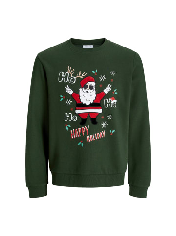 Jack and Jones JJCHRISTMAS Sweat Crew Neck Xmas in Dunkelgrün