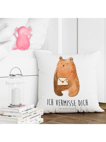 Mr. & Mrs. Panda sitzkissen Bär Vermissen mit Spruch in Weiß