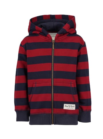 Band of Rascals Kapuzenpullover " Striped Zip " in rot