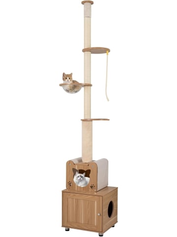 COSTWAY Kratzbaum deckenhoch 257-276 cm in Braun