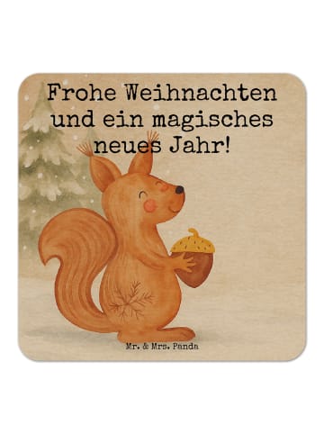 Mr. & Mrs. Panda Getränkeuntersetzer Eichhörnchen Weihnachten De... in Weiß