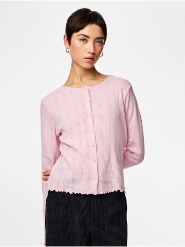 Pieces Strickjacke in Roseate Spoonbill