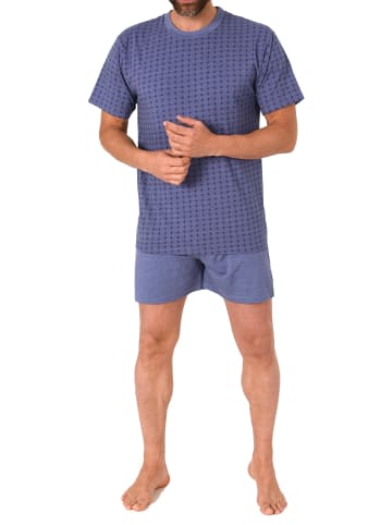 NORMANN Schlafanzug kurzarm Shorty - 66623 in blau