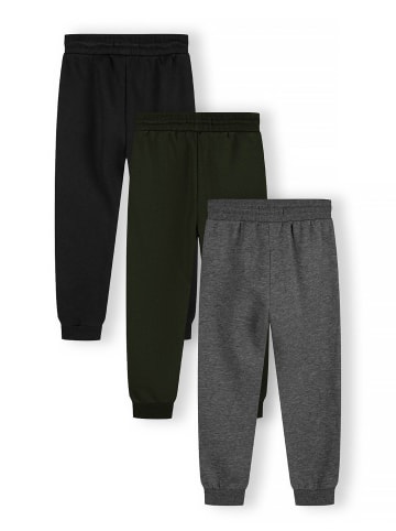 Minoti 3-tlg. Set: Trainingshose 27fleece88 in schwarz