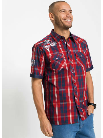 WITT WEIDEN Kurzarm-Hemd in dunkelblau-rot-kariert