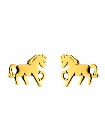 Adeliás Damen 585 Gold Ohrringe / Ohrstecker Pferd in gold