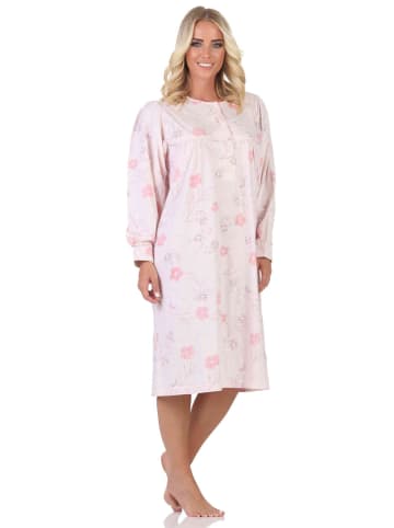 NORMANN Langarm Nachthemd klassische Design Knopfleiste am Hals - 88990 in rosa
