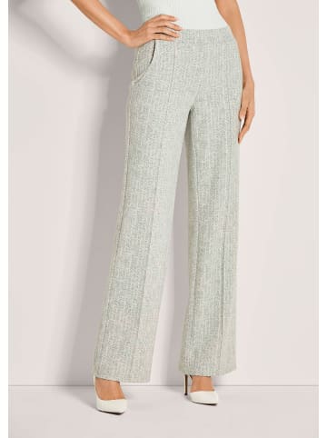 MADELEINE Weite Bügelfaltenhose mit Allover-Muster in steingrau / wollweiß