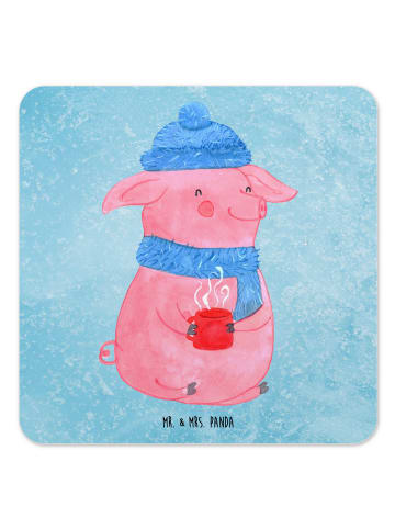 Mr. & Mrs. Panda Glasuntersetzer Schwein Glühwein ohne Spruch in Eisblau