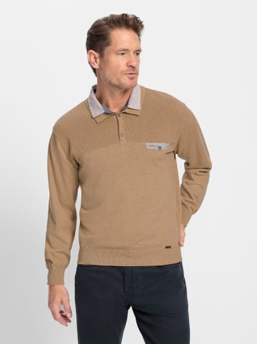 WITT WEIDEN Polopullover in camel-meliert