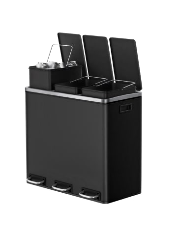 SONGMICS Mülleimer Island in Schwarz - (B)35.2 x (H)56.4 x (T)61.7 cm - 3 x 18 L
