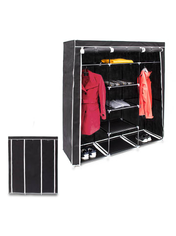 relaxdays 2x Faltschrank in Schwarz - (B)148 x (H)173 x (T)42,5 cm