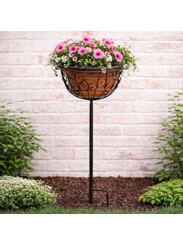 AltoBelli Gartenstecker MIA Pflanzkorb Stab Antik Braun 80x25 cm