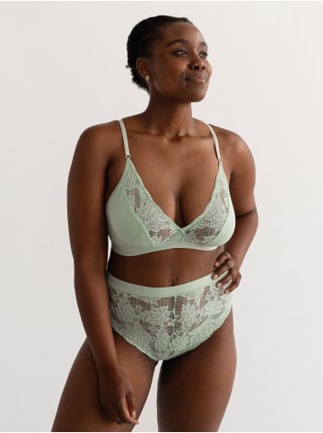 Erlich Textil  Alisa Big Cup Bustier mit Spitze große Cups aus Modal, Alisa Big Cup Bustier mit Spitze große Cups aus Modal - breites Unterbrustband, Alisa granatapfel mit Spitze große Cups aus Modal, Alisa salbei mit Spitze große Cups aus Modal in salbei