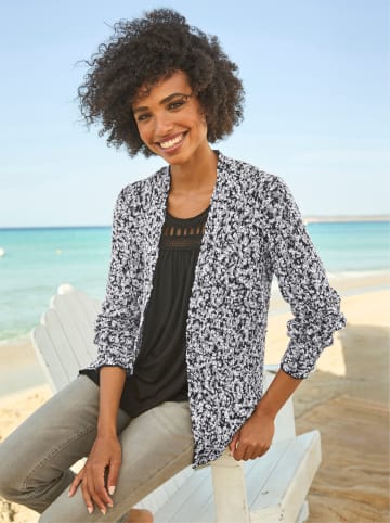 Heine Strickjacke in schwarz-ecru-gemustert