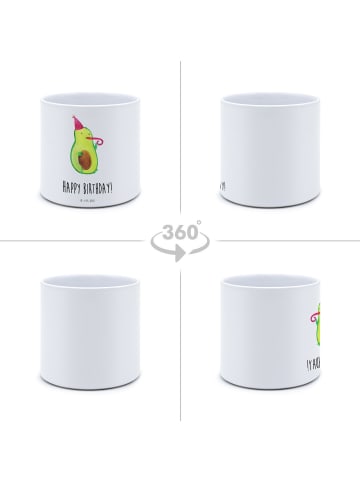 Mr. & Mrs. Panda Blumenkübel Avocado Geburtstag mit Spruch in Weiß